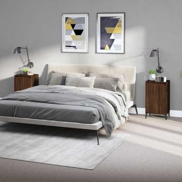 vidaXL Nočné stolíky 2 ks hnedý dub 40x35x70 cm spracované drevo