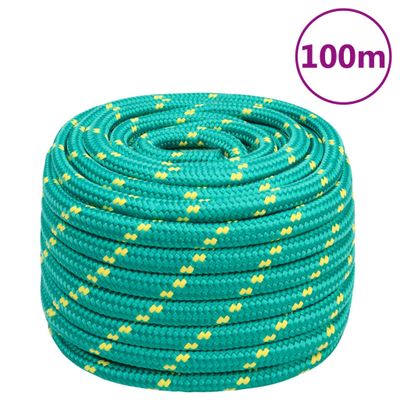 vidaXL Lodné lano zelené 20 mm 100 m polypropylén