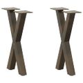 vidaXL Nohy konferenčného stolíka v tvare X, 2 ks, prírodná oceľ, 38 x (42-43) cm, oceľ