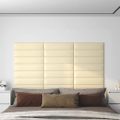 vidaXL Nástenné panely 12 ks krémové 60x15 cm umelá koža 1,08 m²