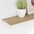 vidaXL Plávajúce nástenné police 4ks dubové a biele 80x23,5x3,8 cm MDF
