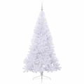 vidaXL Umelý vianočný stromček s 300 LED-i Biela 210 cm PVC a oceľ