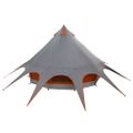 vidaXL Teepee stan pre 3 osoby 3-miestny Šedá a oranžová