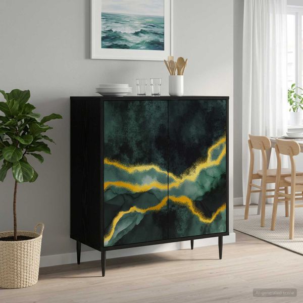 vidaXL Servírovacia skriňa WIJHE Čierny dub 69 x 33 x 76 cm