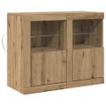 vidaXL LED komoda 2 ks 41 x 37 x 67 cm Kompozitné drevo Remeselný dub