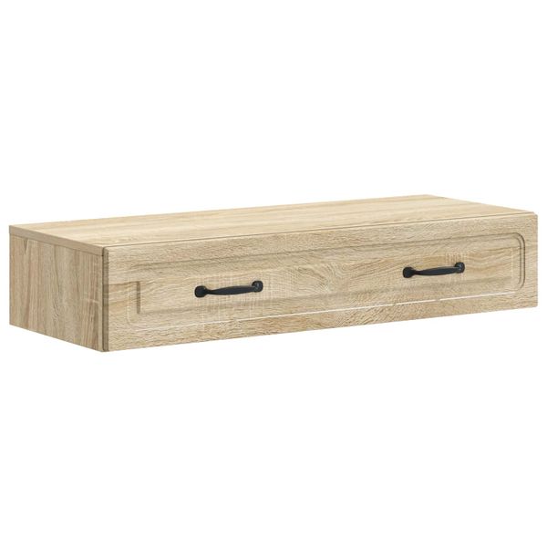 vidaXL Nástenný bočný stôl Dub sonoma 87,5 x 34,5 x 17 cm