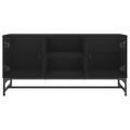 vidaXL TV skrinka so sklenenými dvierkami čierna 102x37x50 cm