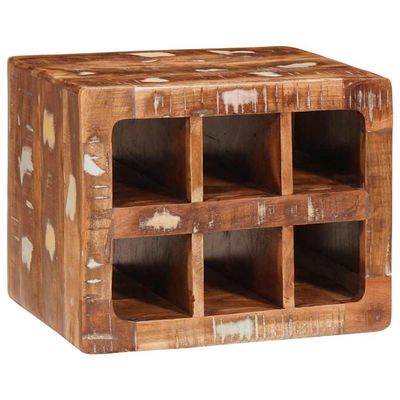 vidaXL Regál na víno Hnedá 44 x 30 x 35 cm Masívne obnovené drevo