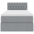 vidaXL Postel s úložným prostorem a matrací Svetlosivá 90 x 200 cm