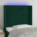 vidaXL Čelo postele s LED tmavozelené 103x16x118/128 cm zamat