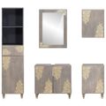 vidaXL Set kabinetov do kúpeľne 5 ks Sivá 62 x 33 x 58 cm