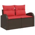 vidaXL Súprava záhradných pohoviek 6 ks Hnedá Poly ratan