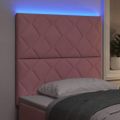 vidaXL LED hlavová doska Ružová 90 cm Zamat