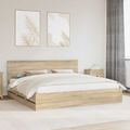 vidaXL Rám postele Sonoma dub 200 x 200 cm Inžinierske drevo