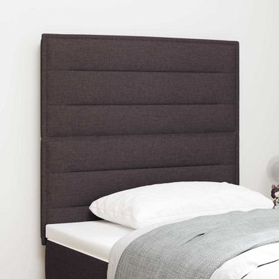 vidaXL LED hlavová doska s LED pásikmi Tmavohnedá 100 cm látka