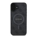 Obal Guess pre iPhone 16 6,1" GUHMP16SG4GFRK čierny tvrdý obal 4G Ring Classic Logo MagSafe