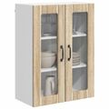 vidaXL Nástenný sklenený kabinet LUCCA Dub sonoma 60 x 31 x 80 cm