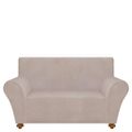 131089 vidaXL Stretch Couch Slipcover Beige Polyester Jersey