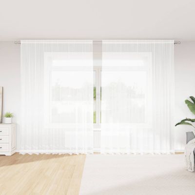 vidaXL Čipková záclona so záclonami Biela 260 x 300 cm Polyester