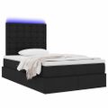 vidaXL LED úložná posteľ s matracom Čierna 120 x 200 cm Látka