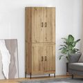 vidaXL Highboard Remeselný dub 69,5 x 34 x 180 cm Kompozitné drevo