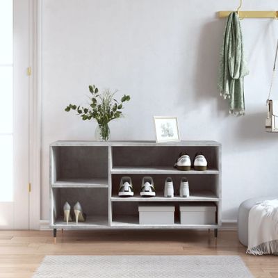 vidaXL Botník betónovo sivý 102x36x60 cm spracované drevo