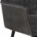 vidaXL Kreslo wingback s podnožkou čierne vintage plátno
