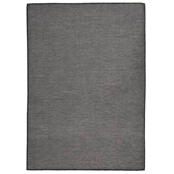 vidaXL Vonkajší koberec s plochým tkaním 140x200 cm sivý