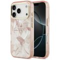 Puzdro Guess Magsafe Pc TPU Jungle Tonal Pattern s potlačeným logom, trojuholníkom a kovovým rámčekom fotoaparátu pre iPhone 17 Pro ružové