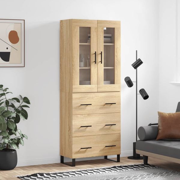 vidaXL Vysoká skrinka dub sonoma 69,5x34x180 cm spracované drevo