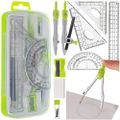 Geometrická súprava v púzdre Maaleo 26170, zelená, kružítko