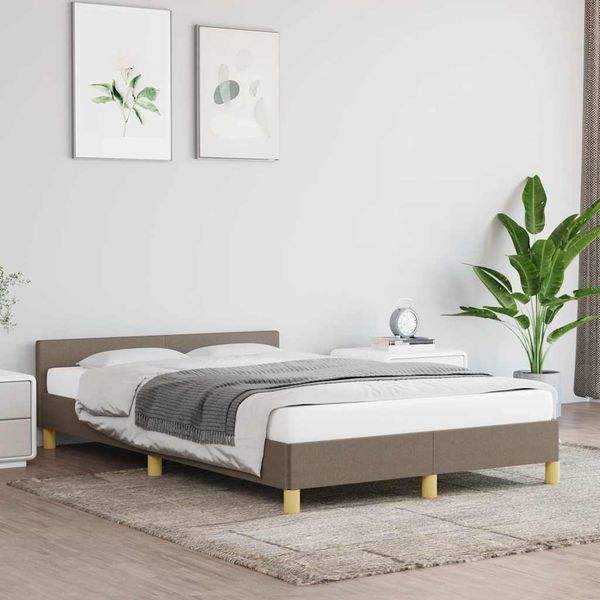 vidaXL Posteľ bez matraca sivohnedá 120x200 cm látka