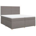 vidaXL Boxspring posteľ s matracom sivohnedý 200x200 cm látka