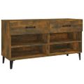 vidaXL Botník dymový dub 102x35x55 cm spracované drevo