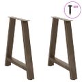 vidaXL Nohy k jedálenskému stolu v tvare A, 2 ks, 80 x (72-73) cm, oceľ