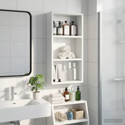 vidaXL Kúpeľňová nástenná skriňa s poličkou Biely 30 x 10 x 60,5 cm