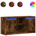vidaXL TV stolík s LED dymový dub 100x34x50 cm kompozitné drevo