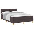 vidaXL Posteľ s pružinovým rámom Tmavohnedá 140 x 190 cm látka