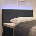 vidaXL LED hlavová doska Tmavo šedá 90 cm Kordúrová tkanina