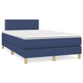 vidaXL Boxspring posteľ s matracom modrá 120x200 cm látka