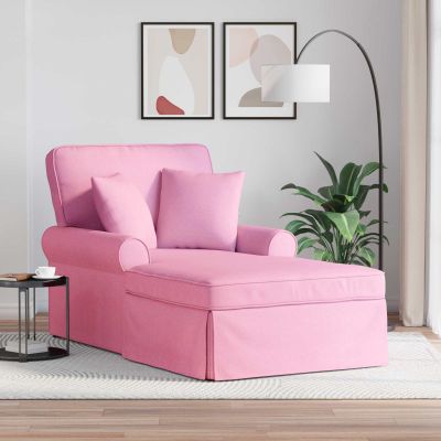 vidaXL Pufa s sukňou s vankúšom s vankúšom 3 pcs Ružová látka