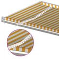 vidaXL Automatická markíza, LED a senzor vetra 500x300 cm, žltá/biela