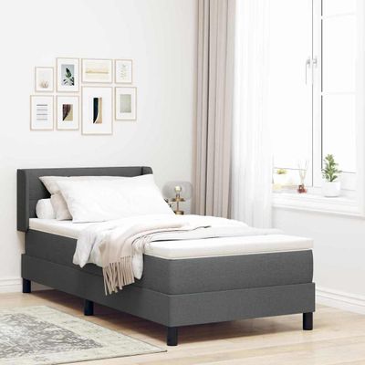 vidaXL Posteľ s pružinovým rámom Tmavo šedá 200 x 90 cm látka