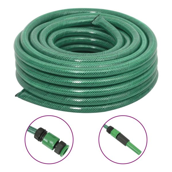 vidaXL Záhradná hadica so sadou armatúr, zelená 0,75" 50 m, PVC