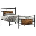 vidaXL Posteľný rám bez matraca dymový dub 75x190 cm kompozitné drevo