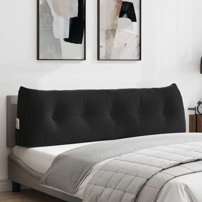 vidaXL Poduška na chrbát Čierna 160 x 24 x 50 cm Zamat