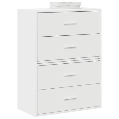 vidaXL Skrinky s 4 zásuvkami 2 ks biela 60x31x40 cm kompozitné drevo