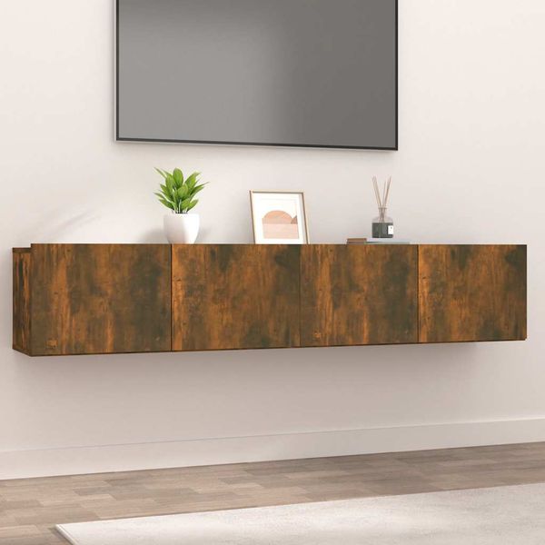 vidaXL TV stolíky 2 ks dymový dub 80x30x30 cm spracované drevo