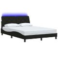 vidaXL Rám postele s LED bez matraca čierna 140x190 cm látka