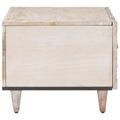 vidaXL Konferenčný stolík Biela 80 x 50 x 40 cm Masívne mango drevo